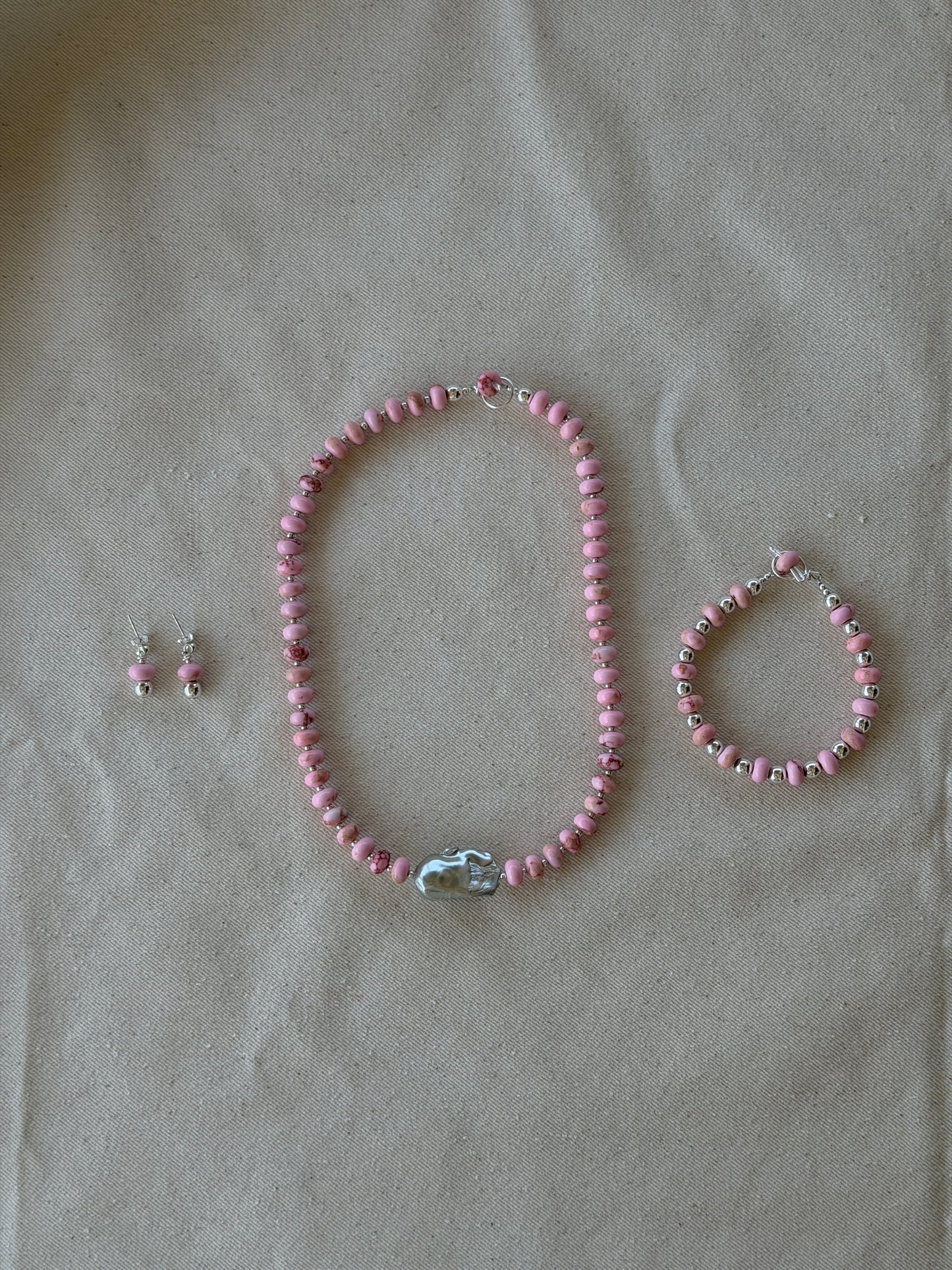 Rosa Set – collar, pulsera y aretes
