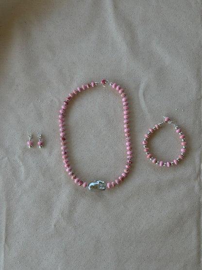 Rosa Set – collar, pulsera y aretes