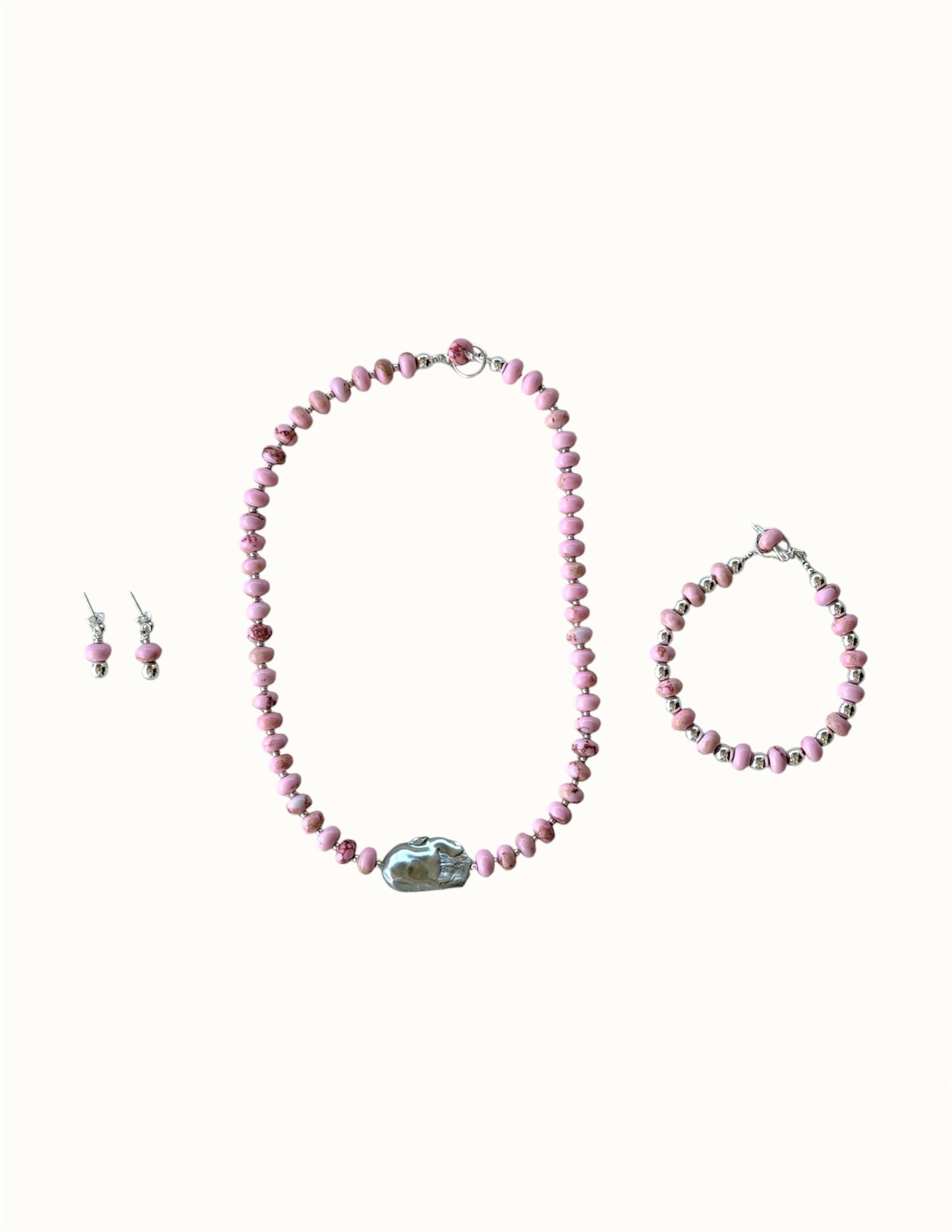 Rosa Set – collar, pulsera y aretes