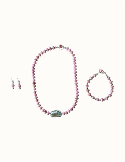 Rosa Set – collar, pulsera y aretes